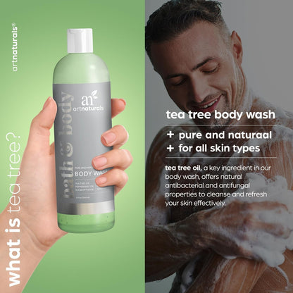 Artnaturals Tea Tree Body Wash - 12 oz | Natural Cleansing & Refreshing Shower Gel Avelisse
