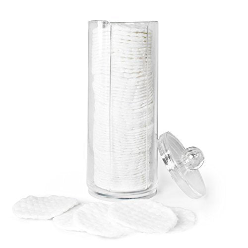 Clear Acrylic Cosmetic Cotton Pad Holder - Makeup Remover Round Storage Organizer Rack - görsel 2