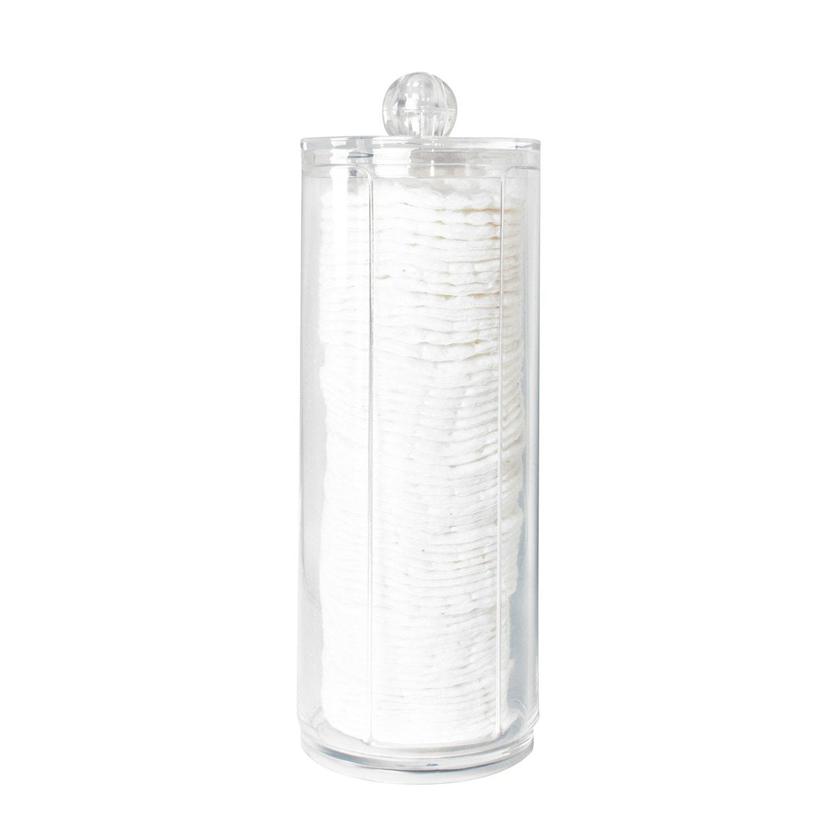 Clear Acrylic Cosmetic Cotton Pad Holder - Makeup Remover Round Storage Organizer Rack - görsel 3