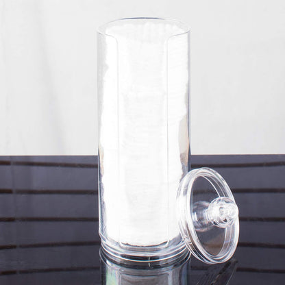 Clear Acrylic Cosmetic Cotton Pad Holder - Makeup Remover Round Storage Organizer Rack