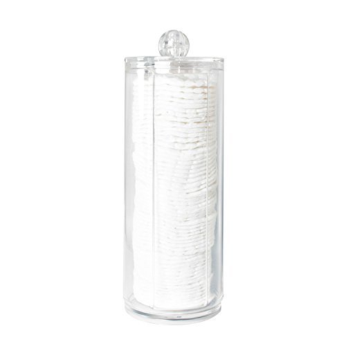 Clear Acrylic Cosmetic Cotton Pad Holder - Makeup Remover Round Storage Organizer Rack - görsel 4