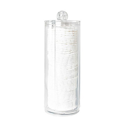 Clear Acrylic Cosmetic Cotton Pad Holder - Makeup Remover Round Storage Organizer Rack