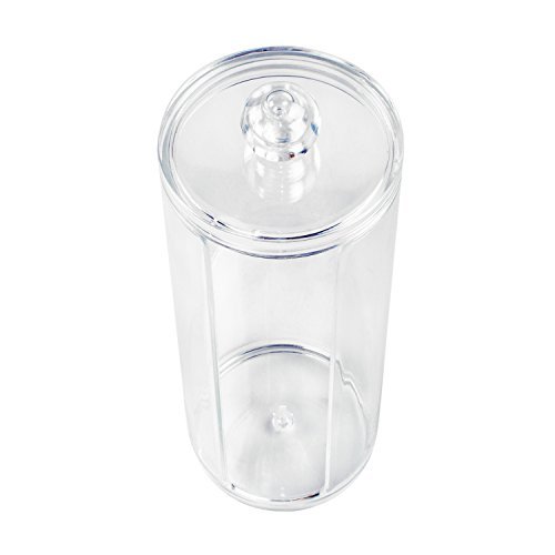 Clear Acrylic Cosmetic Cotton Pad Holder - Makeup Remover Round Storage Organizer Rack - görsel 8