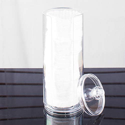 Clear Acrylic Cosmetic Cotton Pad Holder - Makeup Remover Round Storage Organizer Rack - görsel 10