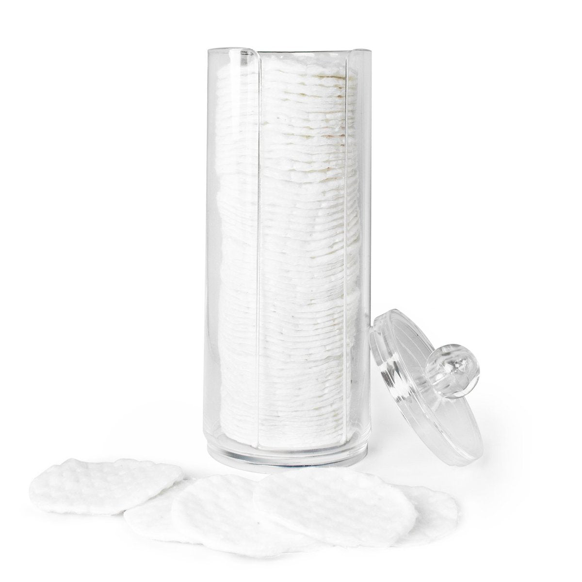 Clear Acrylic Cosmetic Cotton Pad Holder - Makeup Remover Round Storage Organizer Rack - görsel 1