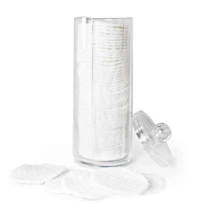 Clear Acrylic Cosmetic Cotton Pad Holder - Makeup Remover Round Storage Organizer Rack