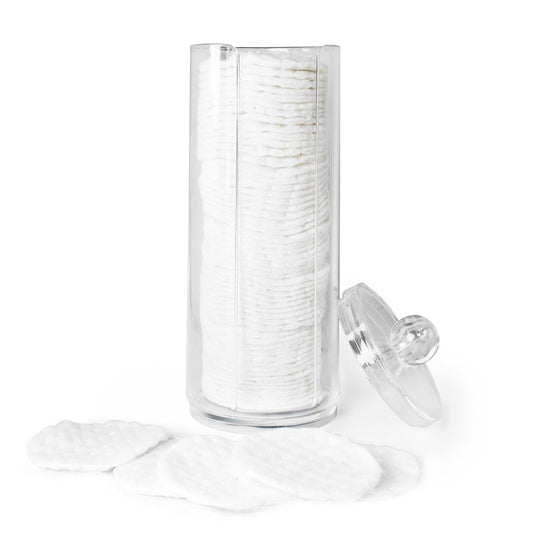 Clear Acrylic Cosmetic Cotton Pad Holder - Makeup Remover Round Storage Organizer Rack