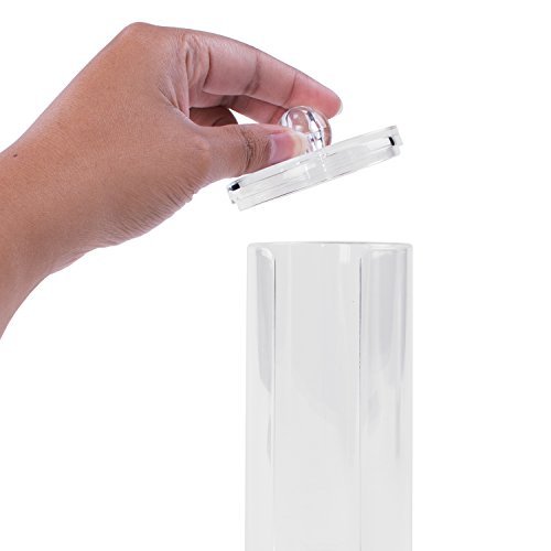 Clear Acrylic Cosmetic Cotton Pad Holder - Makeup Remover Round Storage Organizer Rack - görsel 6