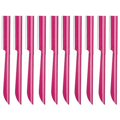 Stainless Steel Eyebrow Trimmer Razor - 10 Pack for Men and Women