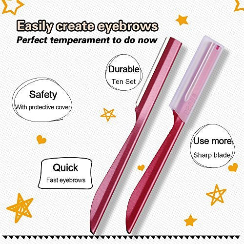 Stainless Steel Eyebrow Trimmer Razor - 10 Pack for Men and Women - görsel 12
