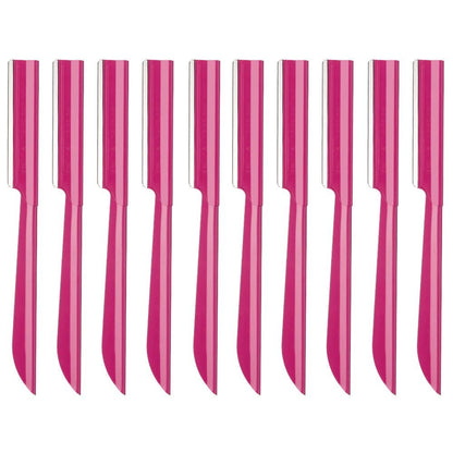 Stainless Steel Eyebrow Trimmer Razor - 10 Pack for Men and Women