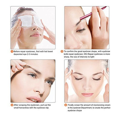 Stainless Steel Eyebrow Trimmer Razor - 10 Pack for Men and Women