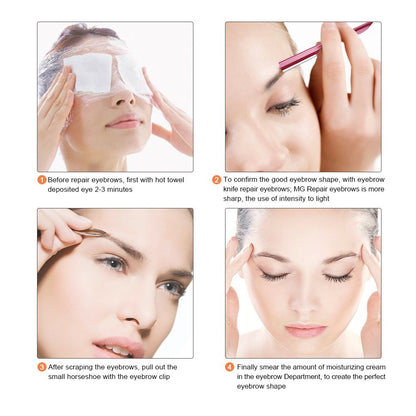 Stainless Steel Eyebrow Trimmer Razor - 10 Pack for Men and Women