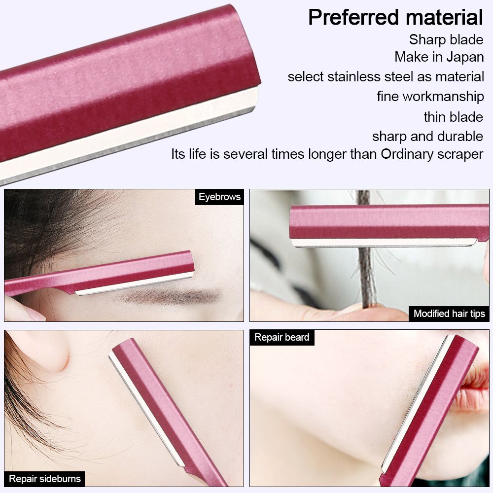 Stainless Steel Eyebrow Trimmer Razor - 10 Pack for Men and Women - görsel 7