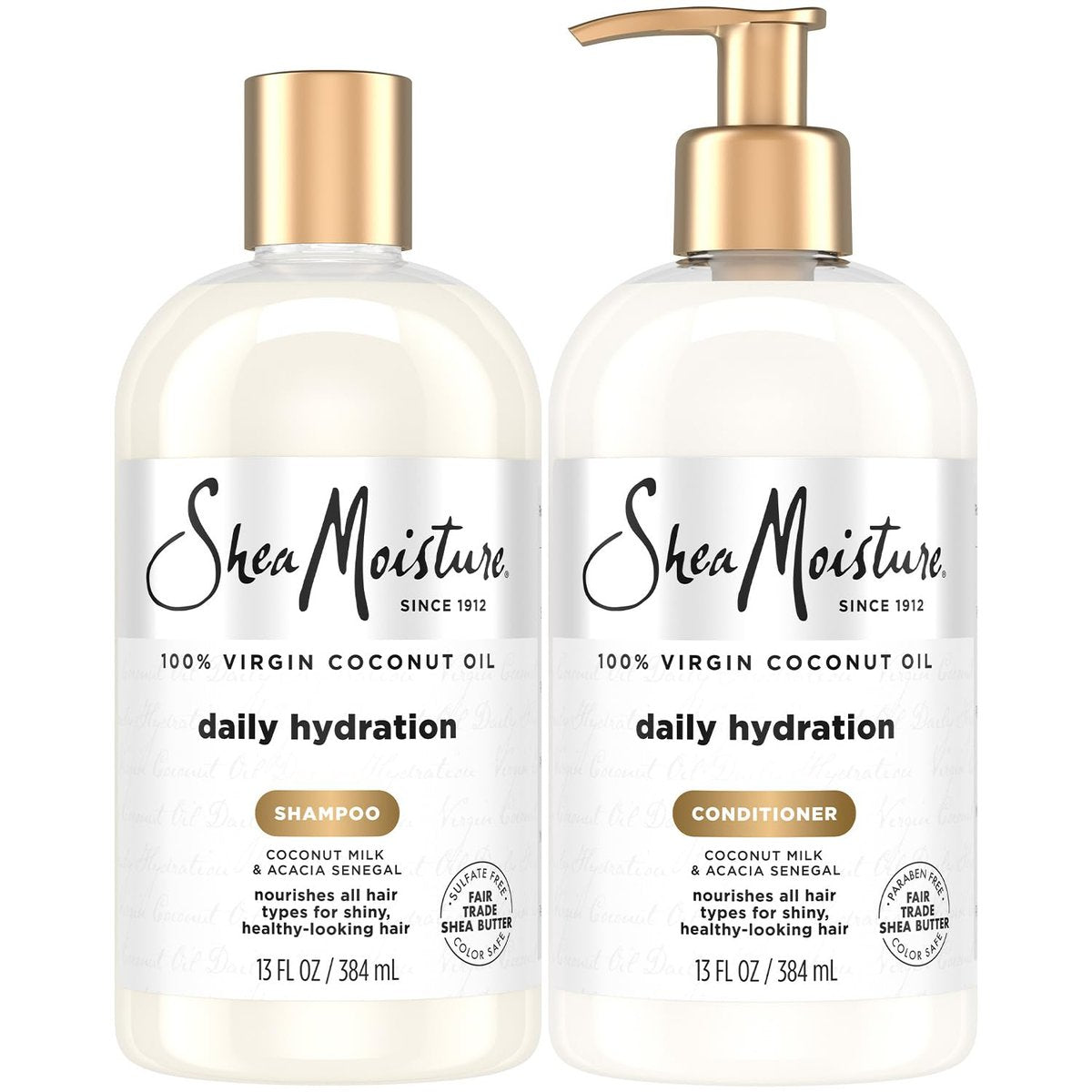 SheaMoisture Daily Hydration Shampoo & Conditioner Set with Pure Coconut Oil, 13 oz Each - Moisturizing, Sulfate-Free, Cruelty-Free Hair Care Avelisse