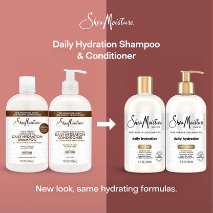 SheaMoisture Daily Hydration Shampoo & Conditioner Set with Pure Coconut Oil, 13 oz Each - Moisturizing, Sulfate-Free, Cruelty-Free Hair Care Avelisse