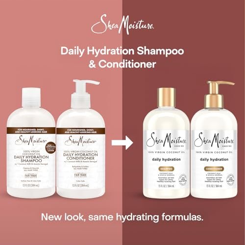 SheaMoisture Daily Hydration Shampoo & Conditioner Set with Pure Coconut Oil, 13 oz Each - Moisturizing, Sulfate-Free, Cruelty-Free Hair Care Avelisse