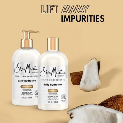 SheaMoisture Daily Hydration Shampoo & Conditioner Set with Pure Coconut Oil, 13 oz Each - Moisturizing, Sulfate-Free, Cruelty-Free Hair Care Avelisse