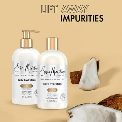 SheaMoisture Daily Hydration Shampoo & Conditioner Set with Pure Coconut Oil, 13 oz Each - Moisturizing, Sulfate-Free, Cruelty-Free Hair Care Avelisse