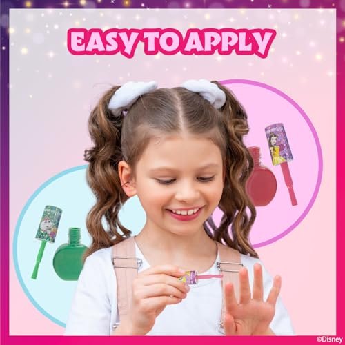 Townley Girl Disney Princess Belle 18-Piece Water-Based Nail Polish Set – Quick Dry, Peels-Off Nail Paint for Girls Ages 3+ - görsel 6
