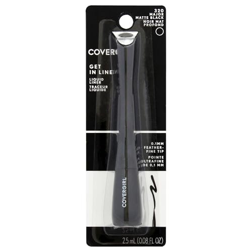 COVERGIRL Get In Line Liquid Eyeliner - Black Crystal, Long Lasting, Feather-Fine Tip, Quick-Dry, 0.08 oz - görsel 2