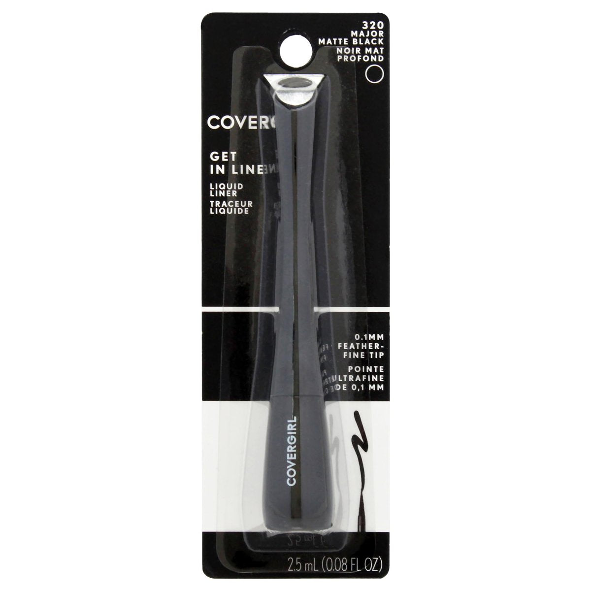 COVERGIRL Get In Line Liquid Eyeliner - Black Crystal, Long Lasting, Feather-Fine Tip, Quick-Dry, 0.08 oz - görsel 1