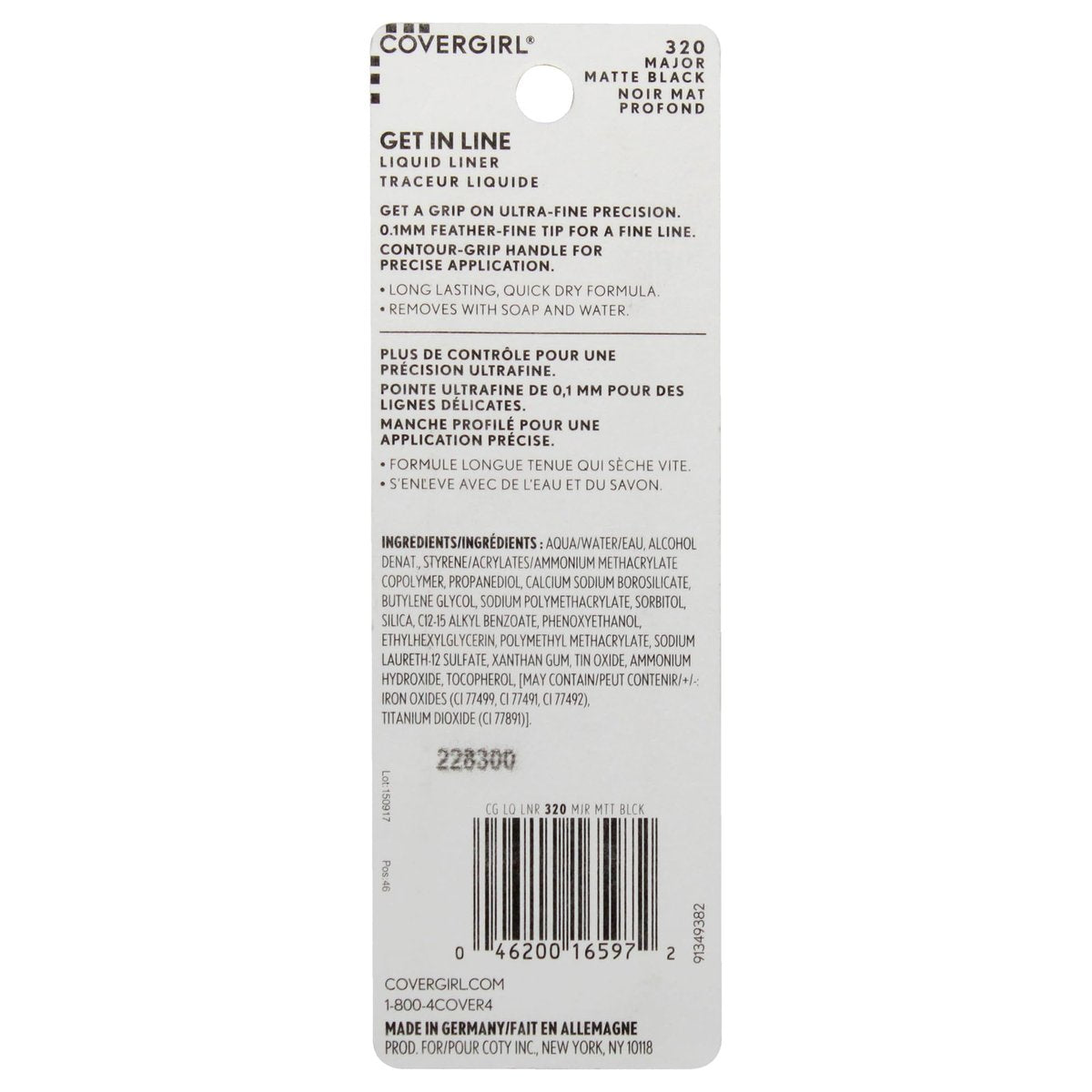 COVERGIRL Get In Line Liquid Eyeliner - Black Crystal, Long Lasting, Feather-Fine Tip, Quick-Dry, 0.08 oz - görsel 3