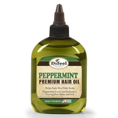 Difeel Premium Natural Peppermint Hair Oil - 7.1 oz - Soothes Dry & Flaky Scalp, Refreshes Hair, Adds Shine & Softness
