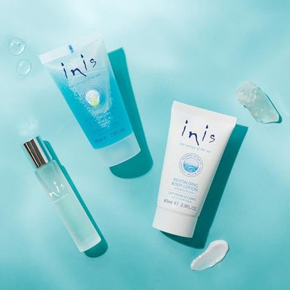 Inis the Energy of the Sea Trio Gift Set - Travel Size Mini Cologne, Body Lotion & Bath Gel, Unisex Ocean Fresh Fragrance Avelisse