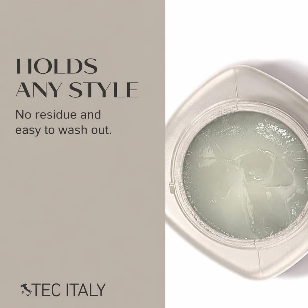 Tec Italy Gel Dela Cera Effetto Normale - Medium Hold Hair Gel for All Hair Types, Natural Finish with Shine & Definition, 9.88 oz (280 g) Avelisse