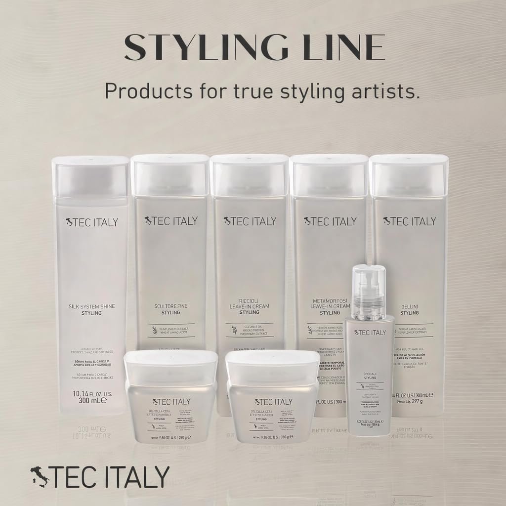 Tec Italy Gel Dela Cera Effetto Normale - Medium Hold Hair Gel for All Hair Types, Natural Finish with Shine & Definition, 9.88 oz (280 g) Avelisse