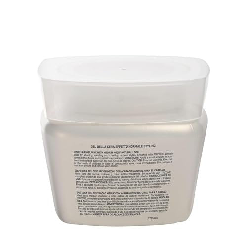 Tec Italy Gel Dela Cera Effetto Normale - Medium Hold Hair Gel for All Hair Types, Natural Finish with Shine & Definition, 9.88 oz (280 g) Avelisse