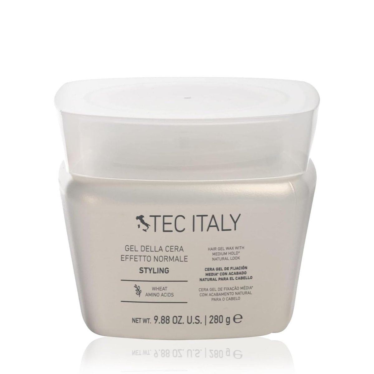 Tec Italy Gel Dela Cera Effetto Normale - Medium Hold Hair Gel for All Hair Types, Natural Finish with Shine & Definition, 9.88 oz (280 g) Avelisse