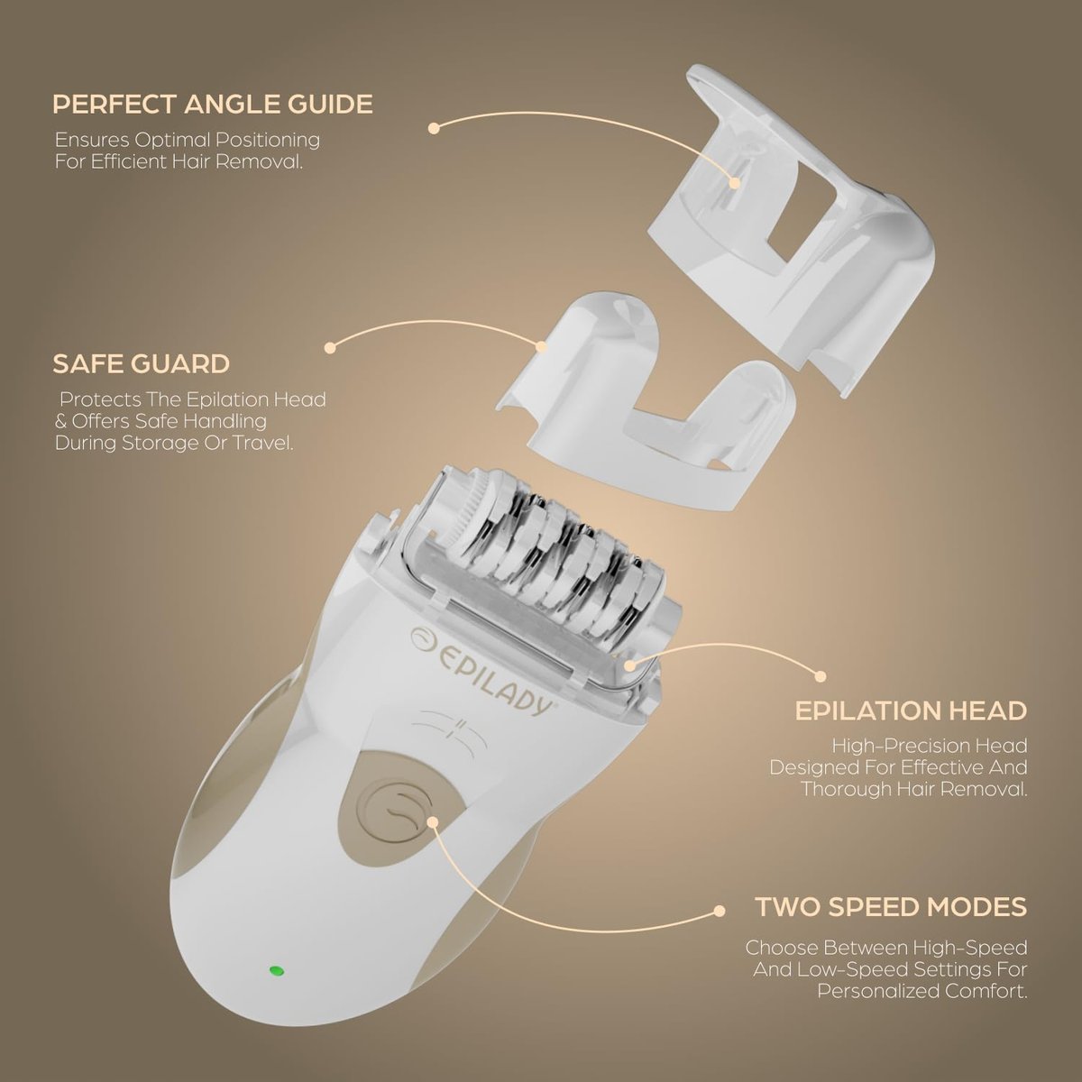 Epilady Legend 5 Rechargeable Cordless Epilator for Women – 56-Tweezer Dual Speed Full Body Hair Removal Device Avelisse