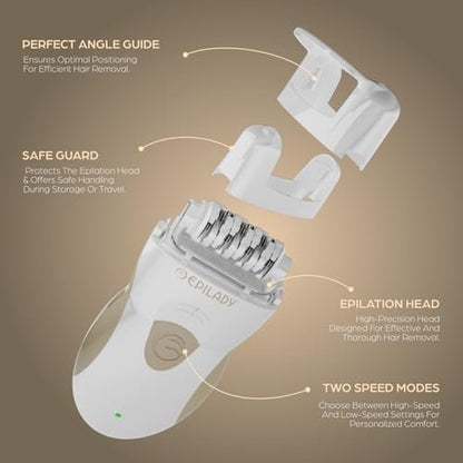Epilady Legend 5 Rechargeable Cordless Epilator for Women – 56-Tweezer Dual Speed Full Body Hair Removal Device Avelisse