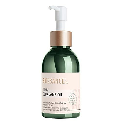 BIOSSANCE 100% Squalane Oil - Sustainable, Vegan Face & Body Oil - Hydrating, Fast-Absorbing Moisturizer for Oily Skin - Organic Sugarcane-Derived Squalane, 3.3 oz Avelisse