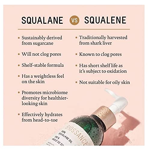 BIOSSANCE 100% Squalane Oil - Sustainable, Vegan Face & Body Oil - Hydrating, Fast-Absorbing Moisturizer for Oily Skin - Organic Sugarcane-Derived Squalane, 3.3 oz Avelisse