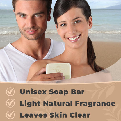 Dead Sea Salt Soap 3-Pack - Shea Butter, Argan Oil, Magnesium, Sulfur, Minerals - Fragrance Free, 7 oz Bars for Acne, Eczema, Psoriasis Avelisse