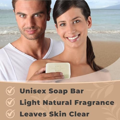 Dead Sea Salt Soap 3-Pack - Shea Butter, Argan Oil, Magnesium, Sulfur, Minerals - Fragrance Free, 7 oz Bars for Acne, Eczema, Psoriasis Avelisse