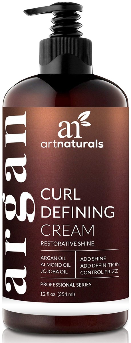 Artnaturals Curl Defining Cream - Moisturizer & Enhancer with Almond, Jojoba & Argan Oil, Natural Frizz Control for Wavy & Curly Hair, Sulfate Free, 12 Oz Avelisse
