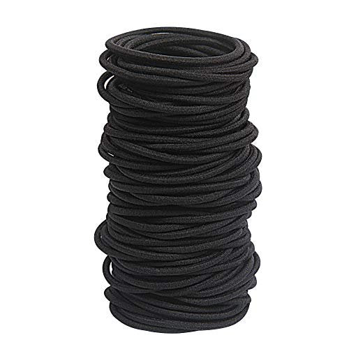 GOSICUKA 120 Pcs Black Hair Elastics for Thick and Curly Hair – No Metal Hair Ties, Value Pack (3mm) - görsel 2