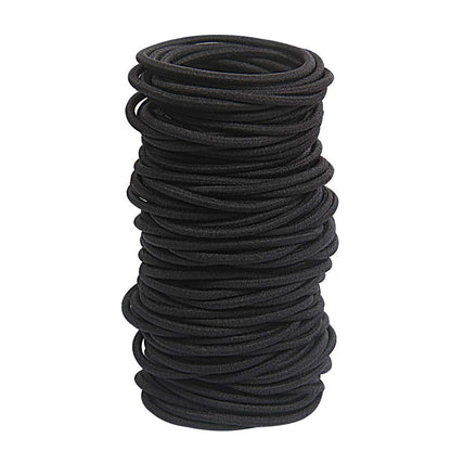 GOSICUKA 120 Pcs Black Hair Elastics for Thick and Curly Hair – No Metal Hair Ties, Value Pack (3mm)