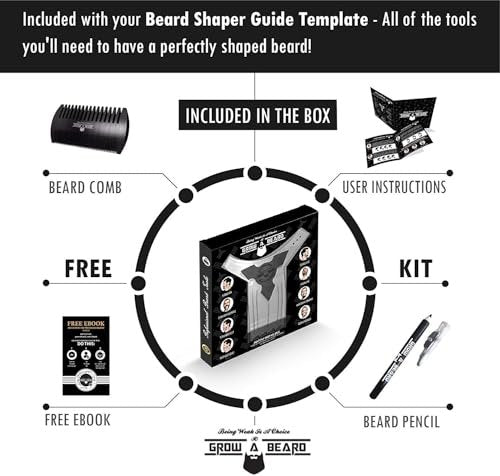 Beard Shaper & Barber Pencil - Stainless Steel Beard Lineup Tool with Comb for Perfect Styling and Edging - görsel 4