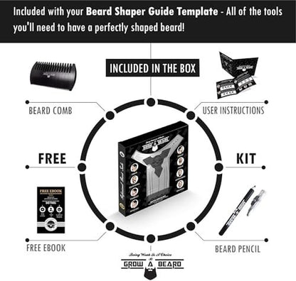 Beard Shaper & Barber Pencil - Stainless Steel Beard Lineup Tool with Comb for Perfect Styling and Edging