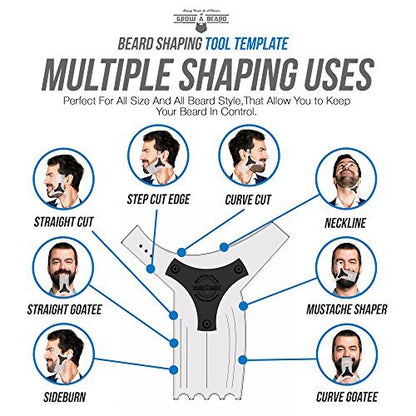 Beard Shaper & Barber Pencil - Stainless Steel Beard Lineup Tool with Comb for Perfect Styling and Edging