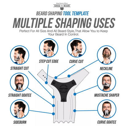Beard Shaper & Barber Pencil - Stainless Steel Beard Lineup Tool with Comb for Perfect Styling and Edging
