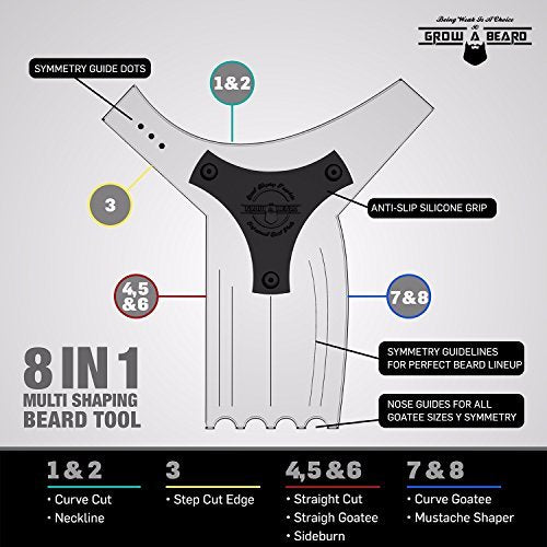 Beard Shaper & Barber Pencil - Stainless Steel Beard Lineup Tool with Comb for Perfect Styling and Edging - görsel 10