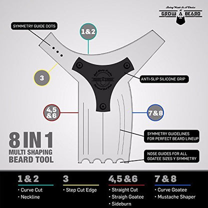 Beard Shaper & Barber Pencil - Stainless Steel Beard Lineup Tool with Comb for Perfect Styling and Edging
