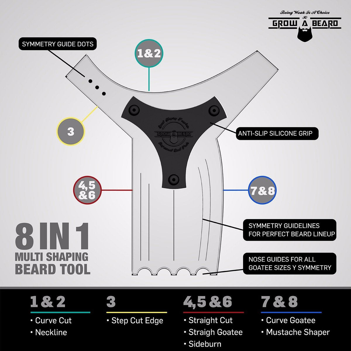 Beard Shaper & Barber Pencil - Stainless Steel Beard Lineup Tool with Comb for Perfect Styling and Edging - görsel 9