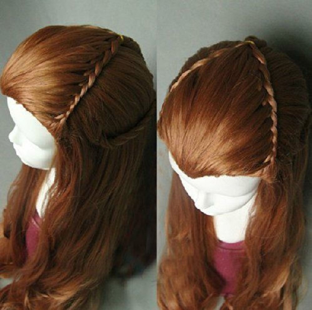 mainlead Women's Cosplay Wig - 31.5 Inch Long Brown Wavy Synthetic Hair with Wig Cap - görsel 3